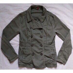 Divided By H&M Army Green Military Jacket Grunge Punk Womens Size 10
